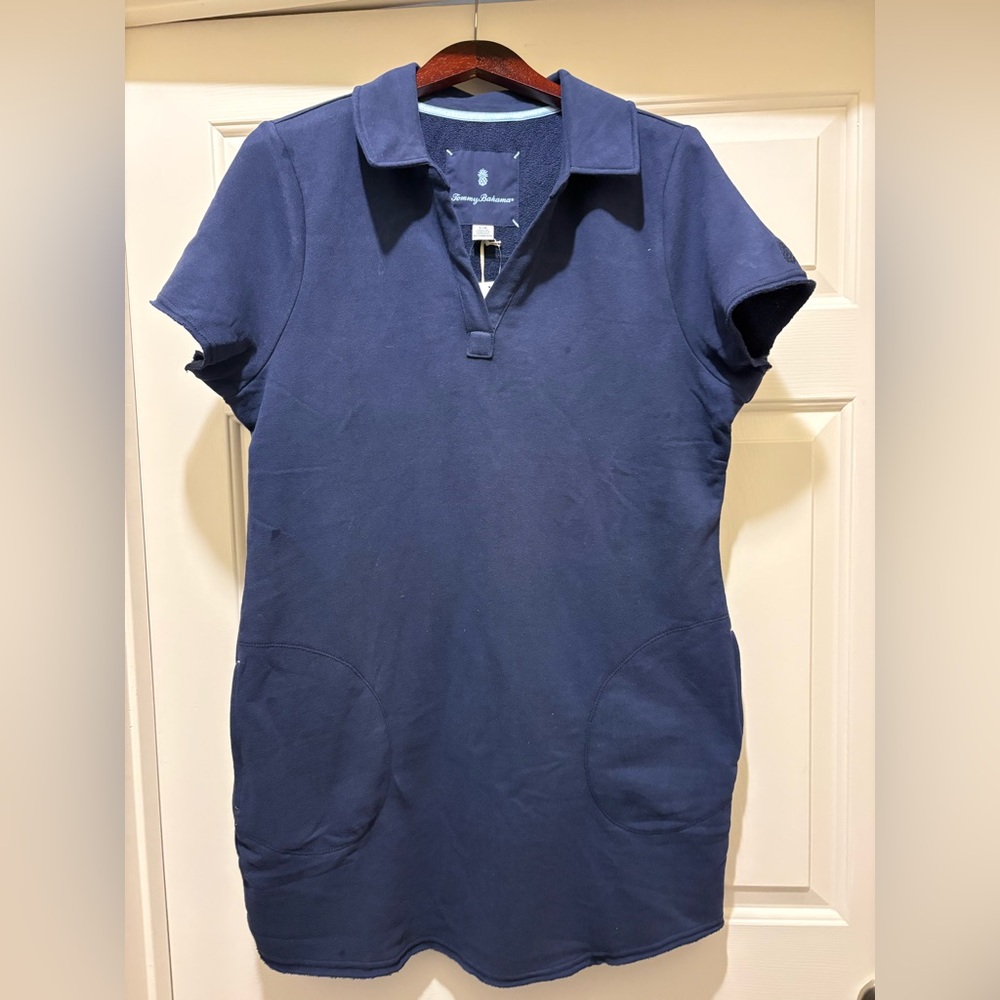 Tommy Bahama Deep Navy Short-Sleeve Polo Tunic Dress